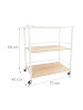 relaxdays Servierwagen in Natur/ Weiß - (B)70 x (H)88 x (T)40 cm