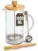 Cosumy French Press aus Glas 1L - Kaffeebereiter für 5 Tassen Kaffee - Mit