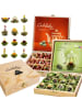 Creano 2er Set 12er Holzpräsentboxen ErblühTee Grüner + Weißer Tee 