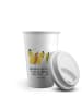 Mr. & Mrs. Panda To Go Becher Raupe Schmetterling mit Spruch in Weiß