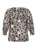 KAFFE curve Langarm-Bluse KChaliah in Black / Light Beige Flower