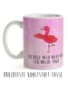 Mr. & Mrs. Panda Kaffeepott Flamingo Yoga mit Spruch in Aquarell Pink