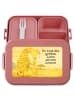Mr. & Mrs. Panda Lunch Box Giraffe Kind Design mit Spruch in Rot Pastell