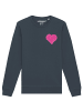 wat? Apparel Sweatshirt Pink Heart in India Ink Grey