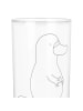 Mr. & Mrs. Panda Wasserglas Schnabeltier Mut mit Spruch in Transparent