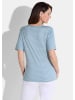 GOLDNER Shirt Shirt in hellblau / weiß / geringelt