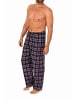 NORMANN Flanell Schlafanzug Pyjama Hose lang kariert Baumwolle - 70773 in marine
