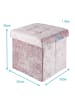 Intirilife Faltbarer Sitzhocker 30x30x30 cm in Samt Rosé
