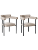 Beliani 2er-Set Esszimmerstuhl LYNEY in Beige/Schwarz