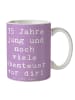 Mr. & Mrs. Panda Kaffeetasse Spruch 35. Geburtstag Abenteuer mit... in Lavendeltraum