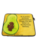 Mr. & Mrs. Panda Laptop Tasche Avocado Kern Design mit Spruch in Weiß