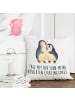 Mr. & Mrs. Panda 40 x 40 Kissen Pinguin umarmen mit Spruch in Weiß
