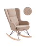 Beliani Schaukelsessel LUOMA in Beige/Schwarz/Braun - (W) 69 x (H) 106 x (L) 97 cm