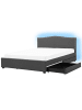Beliani 10-tlg Doppelbett mit LED MONTPELLIER in Grau/Braun