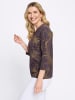 Sieh an! 3/4-Arm-Shirt in aubergine-goldfarben-bedruckt