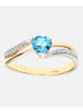 Diamant L'éternel Ring aus 375 Gelbgold mit Diamant mit Topas Herz-Design