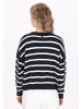 DreiMaster Women Cardigan in navy offwhite stripe