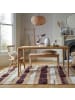 KADIMA DESIGN Teppich Hoch-Tief Struktur Gestreift, Patchwork-Optik, Fransen in Natur-Lila