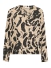 Kaffe Langarm-Bluse KAditte in Black/Feather Gray Leo