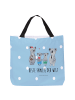 Mr. & Mrs. Panda Shopper Koala Familie zwei mit Spruch in Blau Pastell