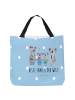 Mr. & Mrs. Panda Shopping Bag Koala Familie zwei mit Spruch in Blau Pastell
