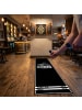 relaxdays Dartteppich "Keep your eyes on the target" in Schwarz/ Gold - 60 x 260 cm