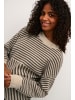 Kaffe Strickpullover KAverana Baggy fit in Feather Gray mel./ Brown mel.