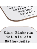 Mr. & Mrs. Panda Untersetzer Spruch Bänkerin Genie mit Spruch in Weiß