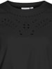 Vila Kurzarm-Top mit Ausschnittmuster in entspannter Passform in Schwarz