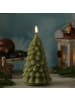 Deluxe Homeart LED Kerze  Tannenbaum Weihnachtsbaum Echtwachs H: 16cm in hellgrün