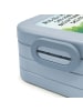 Mr. & Mrs. Panda Bento Box Pinguin Pommes Design mit Spruch in Blau Pastell