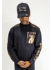 Carlo Colucci Sweatshirt Zipptasche Rundhals Regular Fit in Schwarz