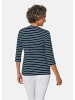 GOLDNER Kurzgröße:  Jerseyshirt mit Rundhals in marine / weiß / geringelt