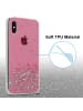 cadorabo Hülle für Apple iPhone X / XS Glitter in Rosa mit Glitter