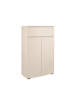 CALICOSY Schuhschrank ELVA in Beige - (W)80  x (H)131  x (L)40 cm
