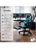 tectake Racing Bürostuhl Comodo inklusive Lendenkissen, Belastbarkeit 120 kg, schwarz/az