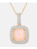 Diamant L'éternel Halskette mit Anhänger aus 375 Gelbgold mit Diamant mit Opal