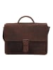 Plevier Retro Newton Aktentasche Leder 41 cm Laptopfach dunkelbraun