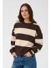 Kaffe Sweatshirt KAcomo Oversize fit in Seal Brown/Turtledove Stripe