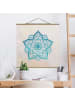 WALLART Stoffbild - Mandala Hamsahand Lotus Set gold blau in Türkis