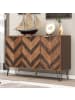 ABRIHOME Sideboard mit drei Massivholztüren 120x38 cm und Eisenfüßen