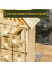 HOMCOM Weihnachts-Adventskalender-26,6L  x 6B x 30H cm-Naturholz
