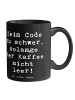 Mr. & Mrs. Panda Tasse Spruch Code und Kaffee mit Spruch in Schwarz