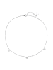 Hey Happiness Kette Blume Anhänger mit Zirkonia Edelstahl in Silber - (L) 41-46 cm