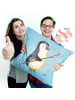 Mr. & Mrs. Panda Dekokissen Pinguin Angler ohne Spruch in Eisblau