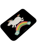 Mr. & Mrs. Panda Badematte Einhorn Regenbogen ohne Spruch in Schwarz