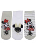 Disney 3er Pack Disney Minnie Mouse Socken Sneaker Strümpfe in weiß/grau