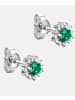 Diamant L'éternel Ohrringe aus 375 Weißgold mit Lab Grown Diamant mit Smaragd