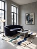 KADIMA DESIGN Teppich Wolle für Fußbodenheizung MONNOW retro Wohnzimmer in Natur-Blau