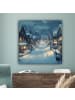 MuchoWow Leinwand Bilder Dunkelblau